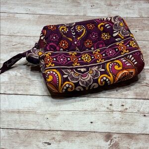 Vera Bradley Safari Sunset retired Purple and Orange Floral Cosmetic Bag